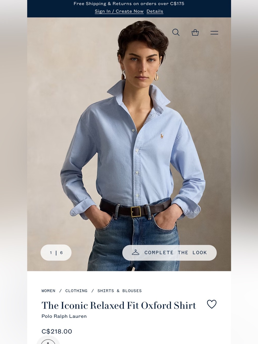 Ralph Lauren Light Blue Oxford Button-Down Shirt